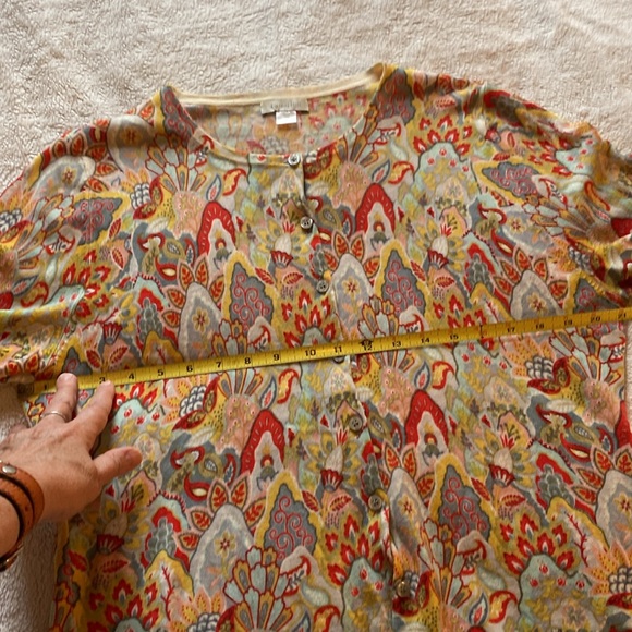 Spring! Garnet Hill Merino Button-up Cardigan - Picture 4 of 6